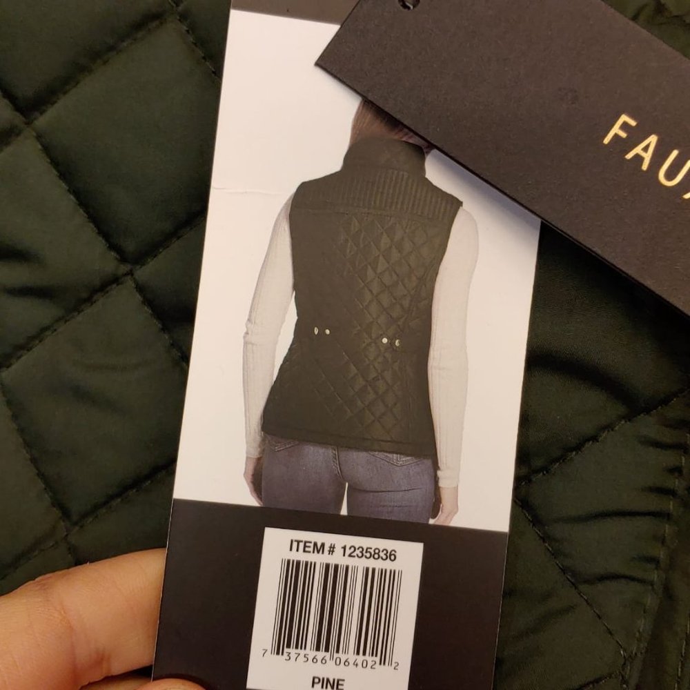 WEATHERPROOF Women Ultra Soft Cozy Lining Quilted Vest --Pine - Picture 7 of 7